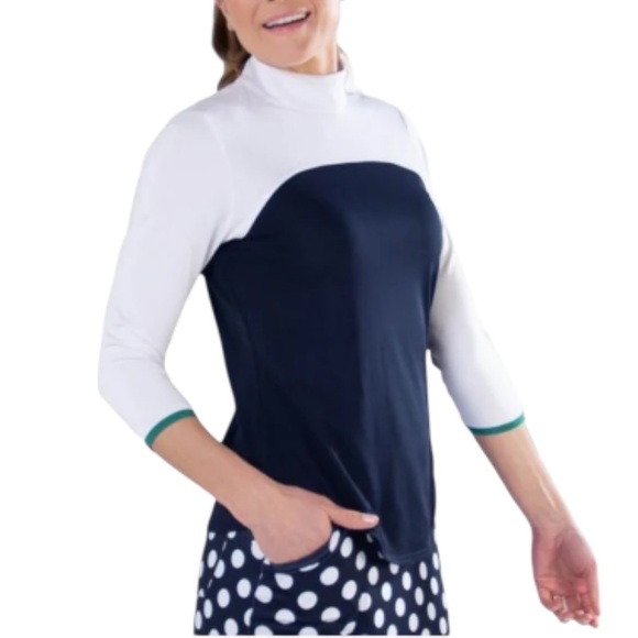 Jofit Tops - Jofit Women's 3/4 Sleeve Colorblock Mock Golf Top